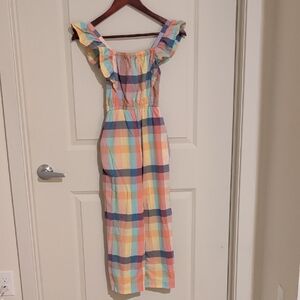 Tea Collection Pastel Plaid Ruffle Dress